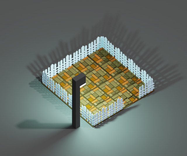 Floor and fence square Modelo 3D .c4d .max .obj .3ds .fbx .stl .blend 