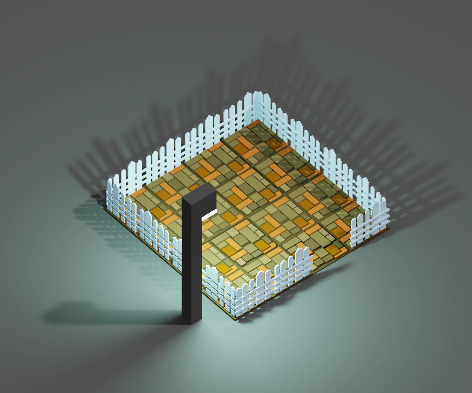 फर्श और बाड़ वर्ग 3D मॉडल .c4d .max .obj .3ds .fbx .stl .blend 