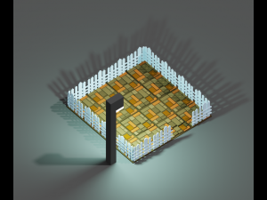 Floor and fence square 3D Model