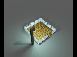 फर्श और बाड़ वर्ग 3D मॉडल