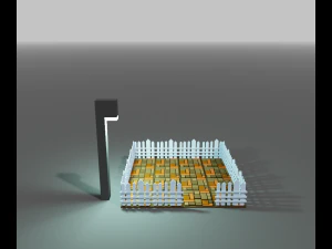 फर्श और बाड़ वर्ग 3D मॉडल