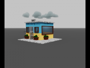 Snack bar voxel Modelo 3D