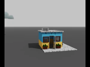 Snack bar voxel 3D Model