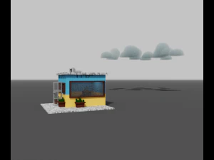Snack bar voxel 3D Model