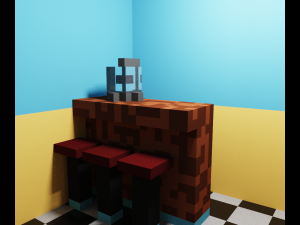 Snack bar voxel Modelo 3D