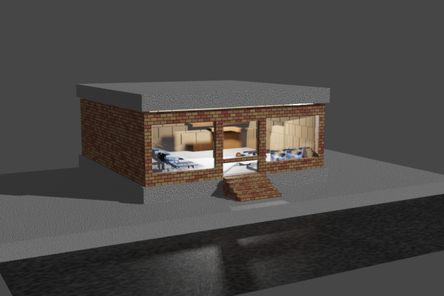 Low poly fitnes gym Modello 3D .c4d .max .obj .3ds .fbx .stl .blend