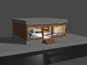 Palestra fitness low poly Modello 3D