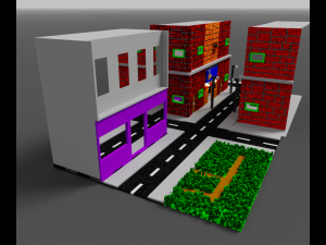 Road voxel low poly 3D Model