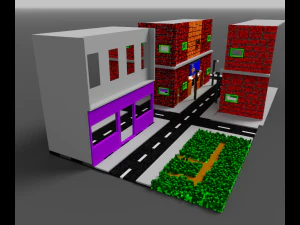 Road voxel low poly 3D Model
