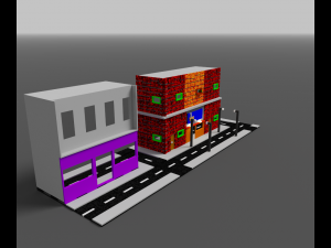 Road voxel low poly 3D Model