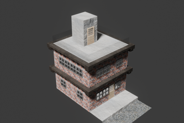 3d Bricks building 3D Модель .c4d .max .obj .3ds .fbx .stl .blend 