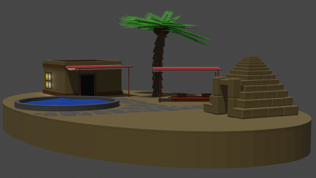 desert island 3D-Modell .c4d .max .obj .3ds .fbx .stl .blend 
