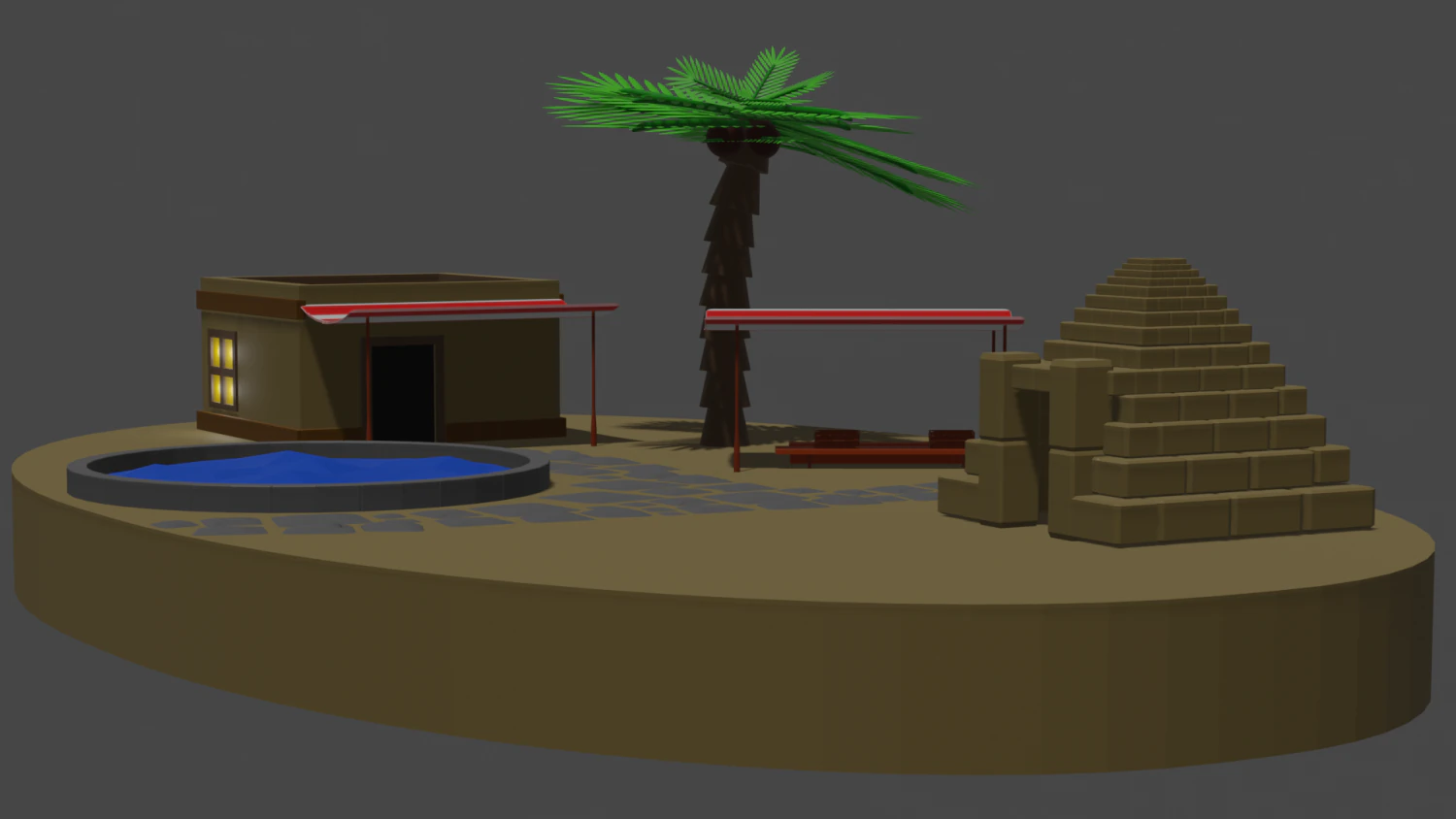 desert island 3D Model .c4d .max .obj .3ds .fbx .stl .blend