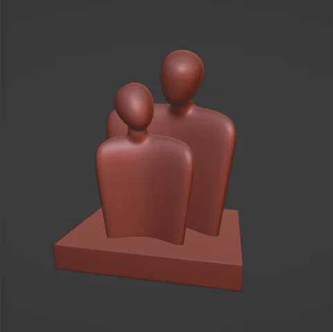 &Ccedil;ift 3D Baskı Modeli .c4d .max .obj .3ds .fbx .stl .blend 