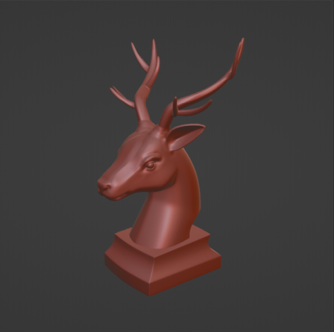 Deer Head 3D 打印模型 .c4d .max .obj .3ds .fbx .stl .blend 