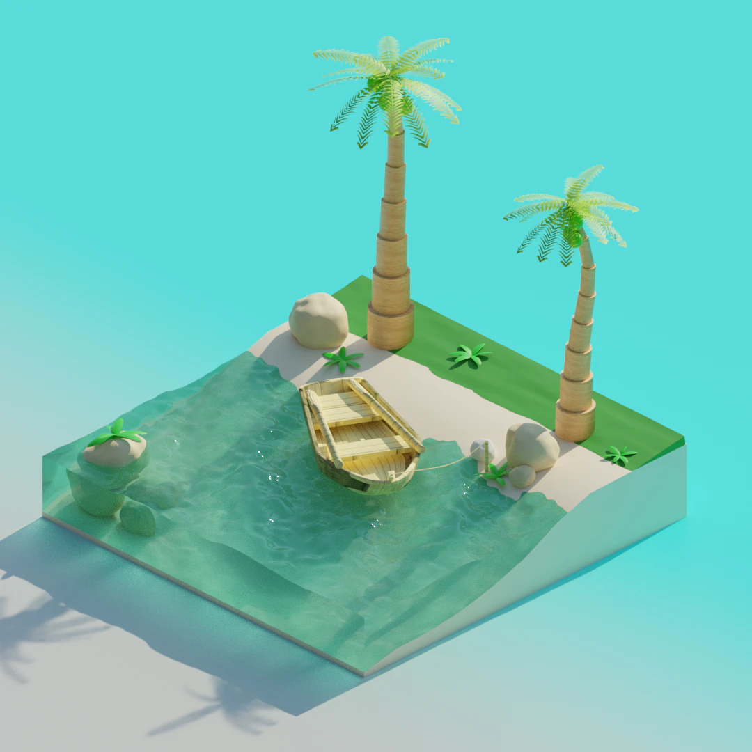 beach 3D Model .c4d .max .obj .3ds .fbx .stl .blend