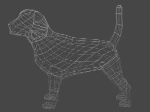 low poly dog 3D Model