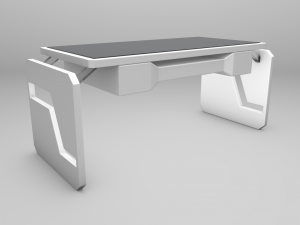 futuristic office desk 3D 모델