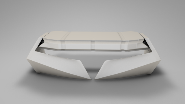 futuristic space office desk 3D Модель .c4d .max .obj .3ds .fbx .stl .blend 