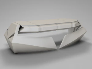 futuristic space office desk 3D Model