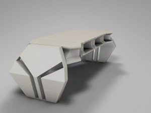 futuristic space office desk 3D Model