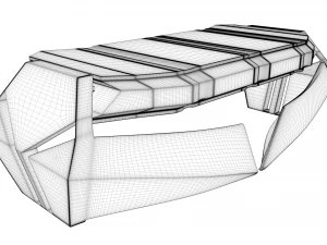 futuristic space office desk 3D Model
