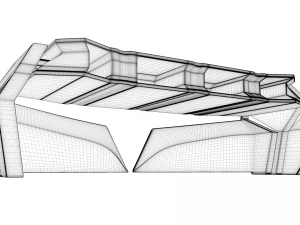 futuristic space office desk 3D Model