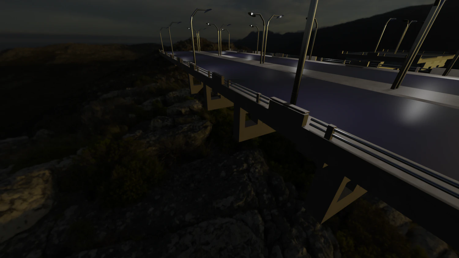 highway bridge 3D Model .c4d .max .obj .3ds .fbx .stl .blend 