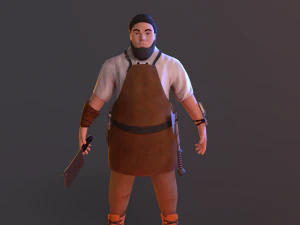 butchercleaverobjfbx4ktextures 3D Model