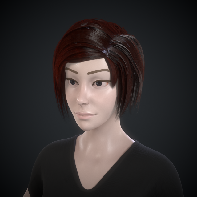 Stylized girl 3D 모델 .c4d .max .obj .3ds .fbx .stl .blend 