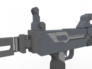 triple barreled submachine Modèle 3D