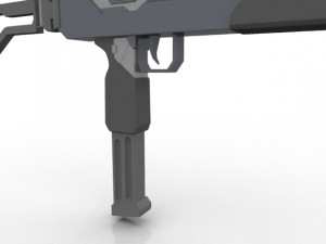 triple barreled submachine Modèle 3D