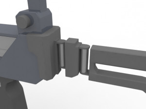 triple barreled submachine Modèle 3D