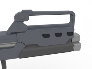 triple barreled submachine Modèle 3D