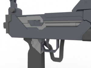 triple barreled submachine Modèle 3D