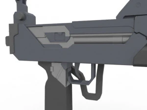 triple barreled submachine 3D Model