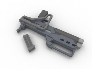 triple barreled submachine Modèle 3D