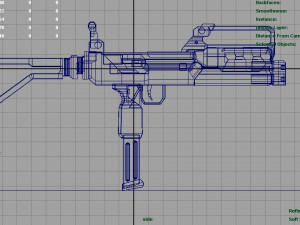 triple barreled submachine Modèle 3D