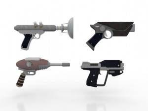 space pistols collection 3D Model