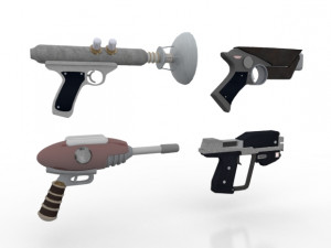 space pistols collection 3D Модель