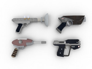 space pistols collection 3D Модель