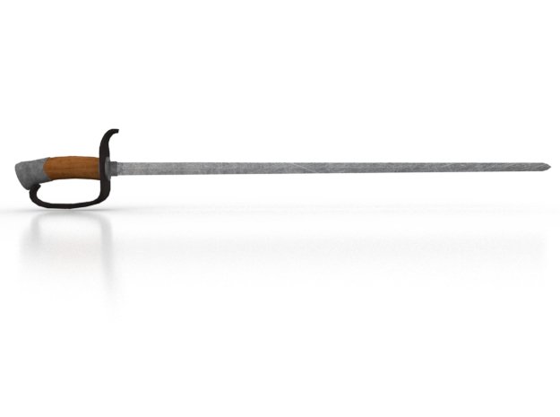 simple sword 3D Model .c4d .max .obj .3ds .fbx .stl .blend 