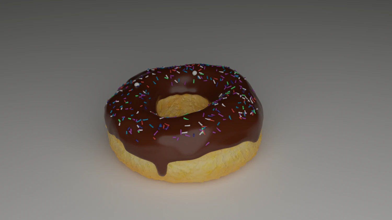 doughnut with chocolate icing 3D Model .c4d .max .obj .3ds .fbx .stl .blend