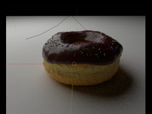 doughnut with chocolate icing 3D Model