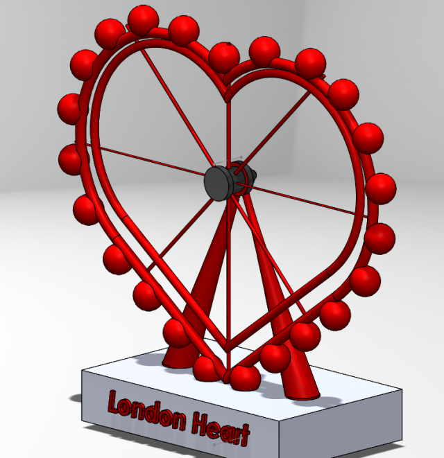 not london eye but london heart 3D 打印模型 .c4d .max .obj .3ds .fbx .stl .blend 
