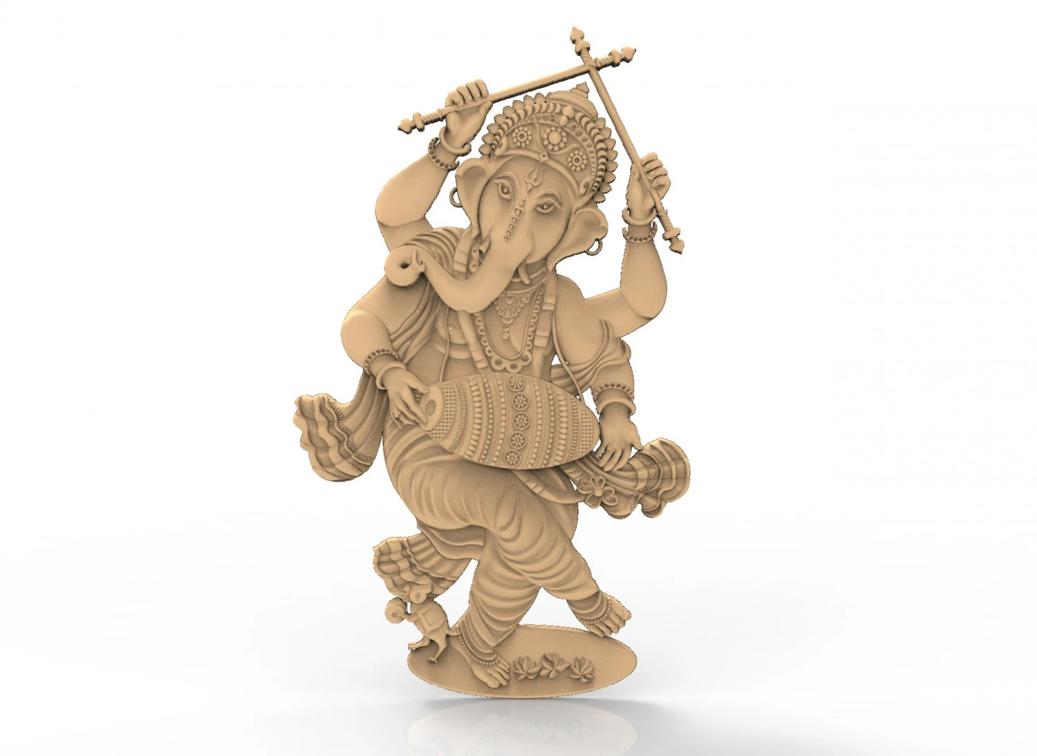 ganesh god 3d relief for vectric and artcam applications 3D Model .c4d .max .obj .3ds .fbx .stl .blend 