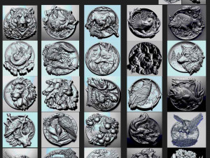 26pcs animal plate set 3d relief for vectric and artcam applications 3D 모델