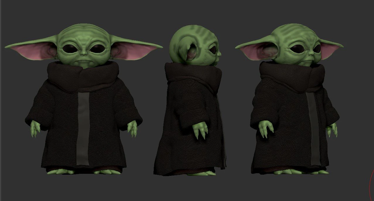 baby yoda 3D Model .c4d .max .obj .3ds .fbx .stl .blend