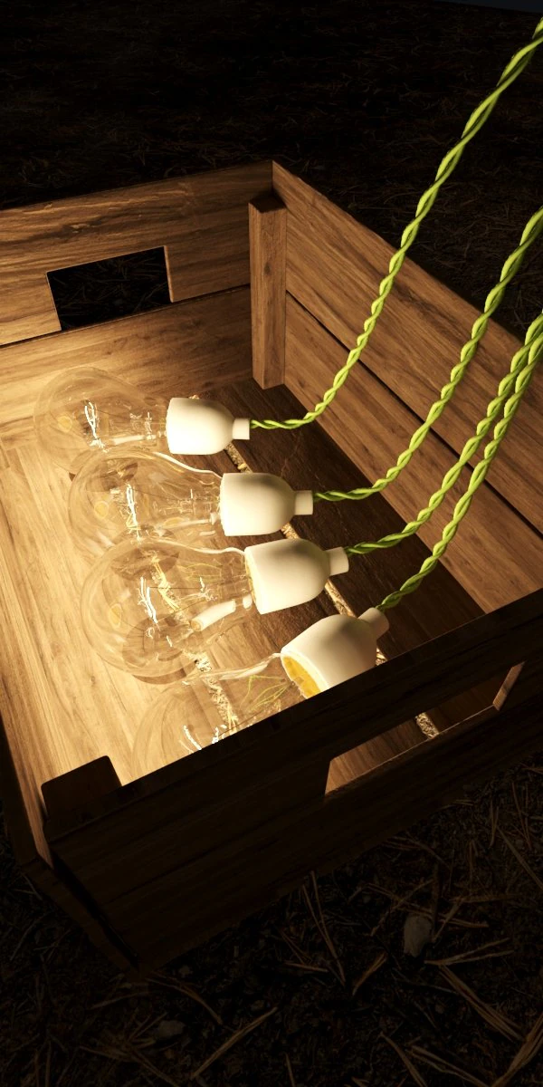 box with light bulbs 3D Model .c4d .max .obj .3ds .fbx .stl .blend 
