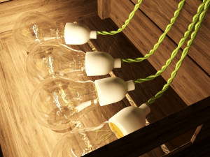 box with light bulbs 3D 모델